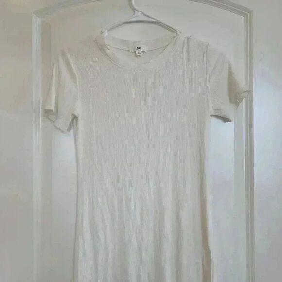 BP Women's Ivory Rayon/Spandex Ribbed Knit Short Sleeve Dress - Picture 6 of 9